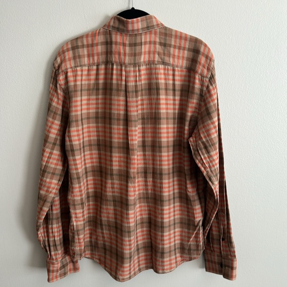 Billy Reid Men’s Tuscumbia Long sleeve button down Shirt. Medium. Tan/Orange - Picture 2 of 6